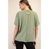 Olive Washed Boxy Tee