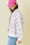 Floral Oversized Quilted Bomber Jacket
