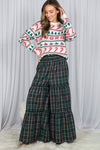 Maxi Tiered Wide Leg Palazzo Plaid Pants VP73052A