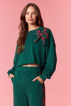 Christmas Bow Crop Sweatshirt