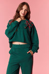 Christmas Bow Crop Sweatshirt