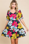 Sweetheart Floral Print Dress