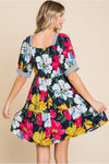 Sweetheart Floral Print Dress