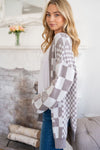 Mocha Checked Cardigan