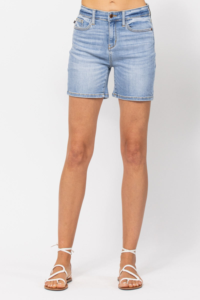 Judy Blue Janna Hi-Rise Mid Length Shorts