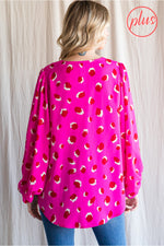 Sylvia Hot Pink Cheetah Print Top