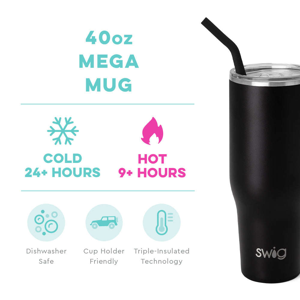 Swig Black Mega Mug (40oz)