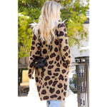 Leopard Print Long Sweater Cardigan